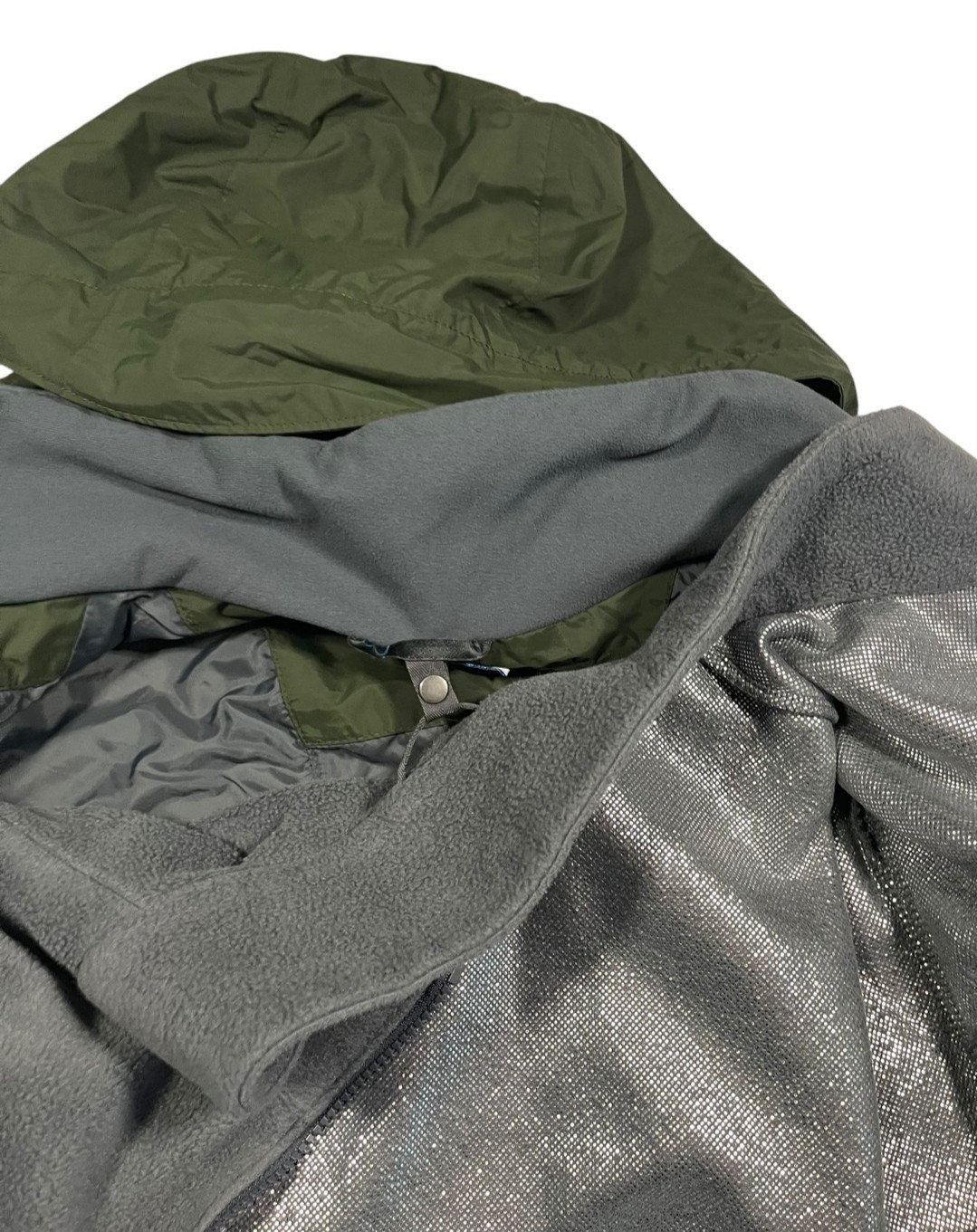 COLUMBIA OMNI-TECH Green Fleece-Lined 3-IN-1 WINTER JACKET Hike Ski Coat Men’s L