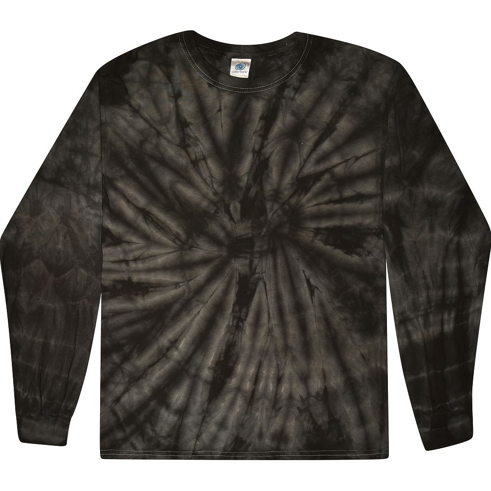 Long Sleeve Tie Dye T-Shirts Multicolor Adults & Kids Size Cotton Colortone