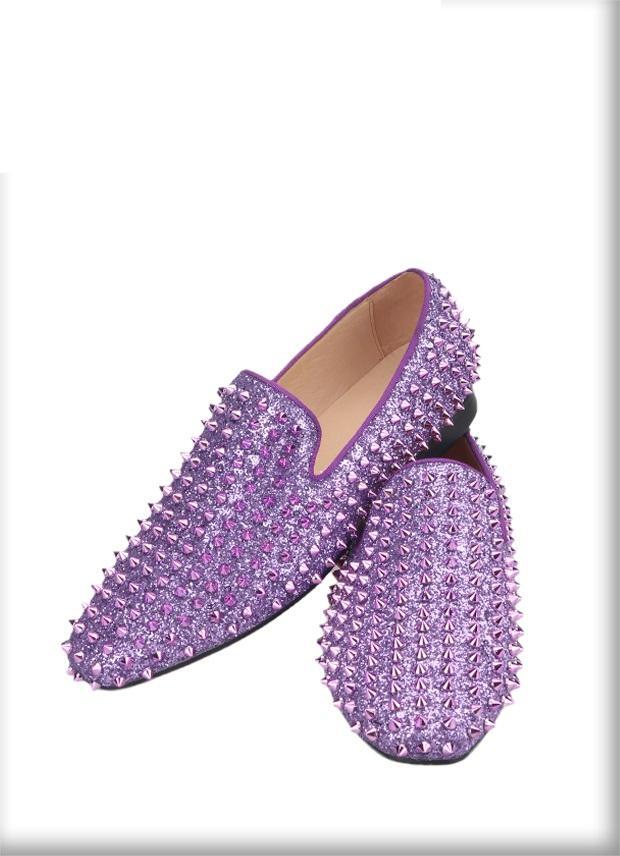 Runway Loafers Men’s Rivets Wedding Slip On Loafer Spikes Dress Shoes Nightclub