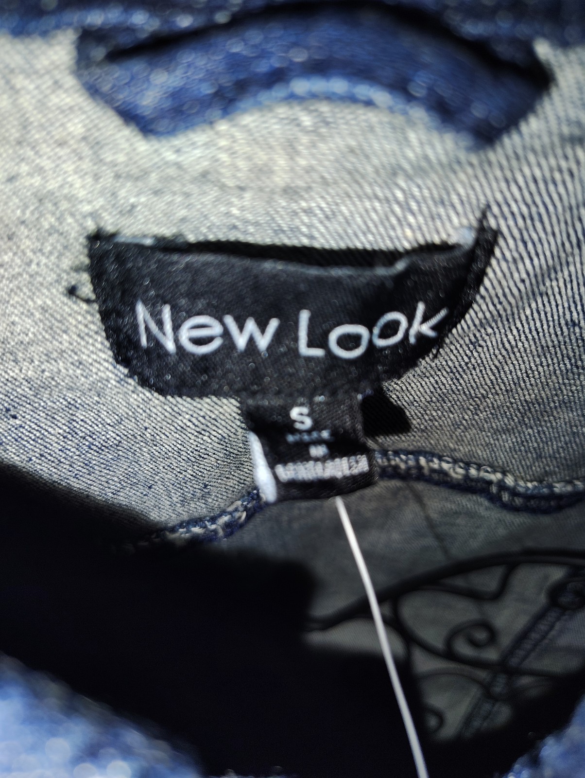 NWT New Look Distressed Denim Vest Cropped Frayed Jean Top Size S #2