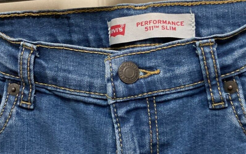 Levi’s Mens 511 Slim Fit Blue Stretch Denim Jeans (Boys Size 18 / 29×31)