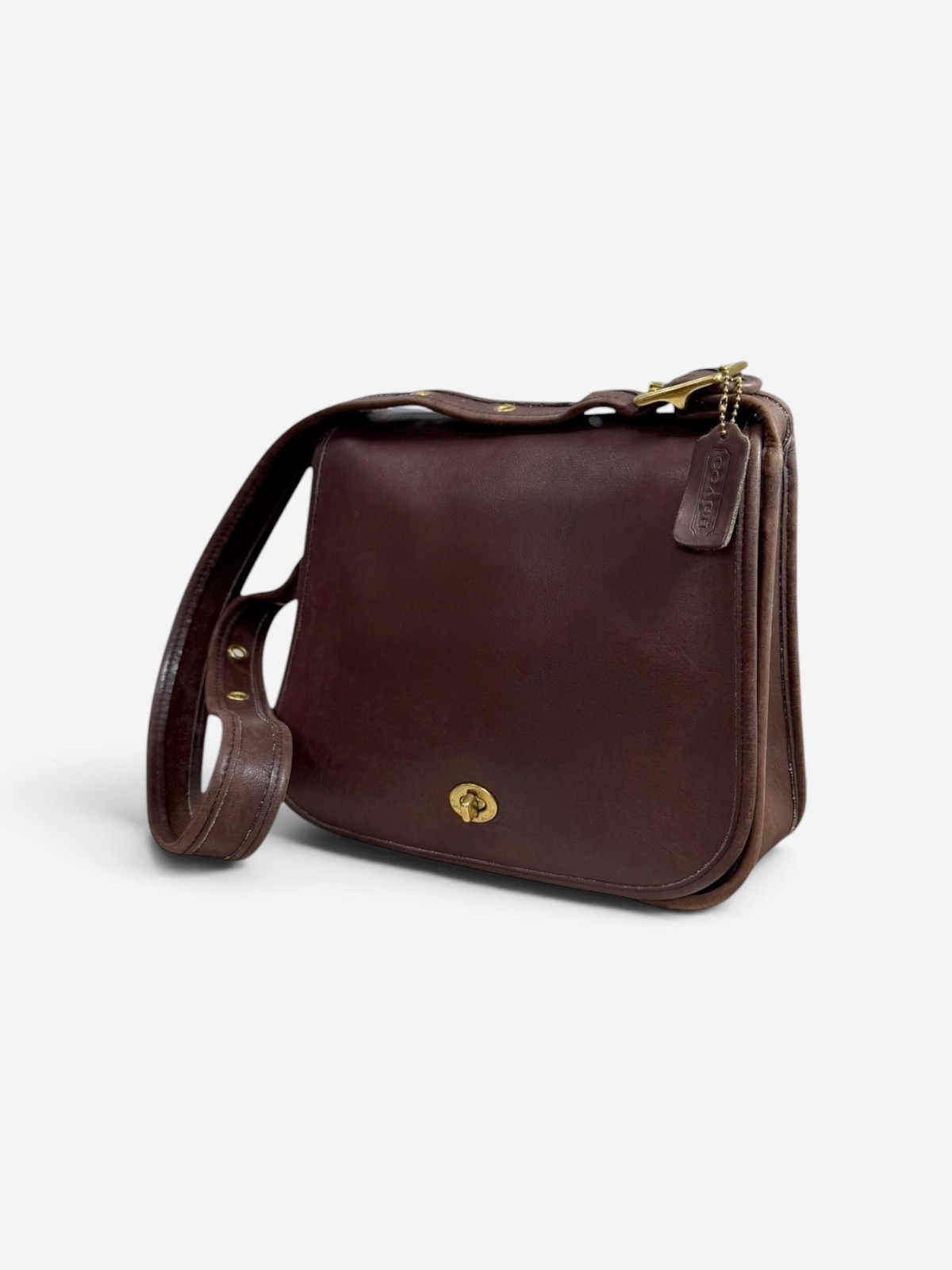 Vintage Coach Stewardess Bag Mocha Brown Leather Style M9C-9525 United States