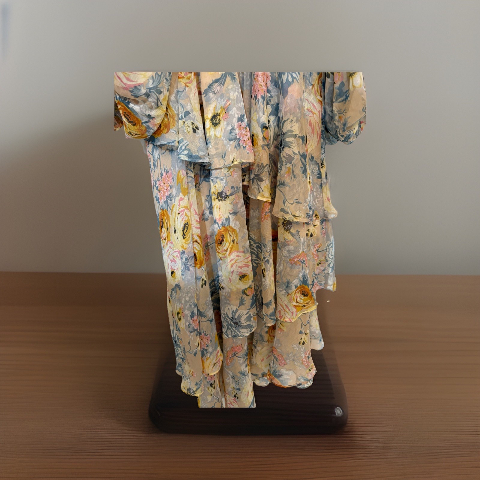 Elliatt Astrid Dress- floral chiffon dress with long, voluminous sleeves
