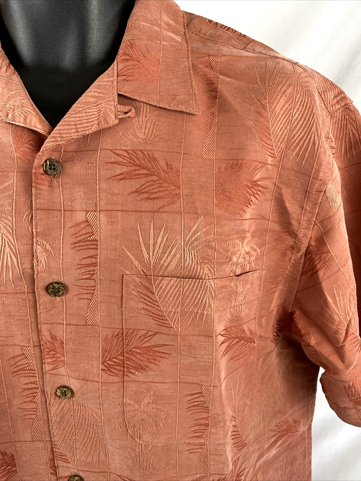 Mens Jos A Bank Modal Poly Blend Floral Short Sleeve Camp Shirt Sz M Red