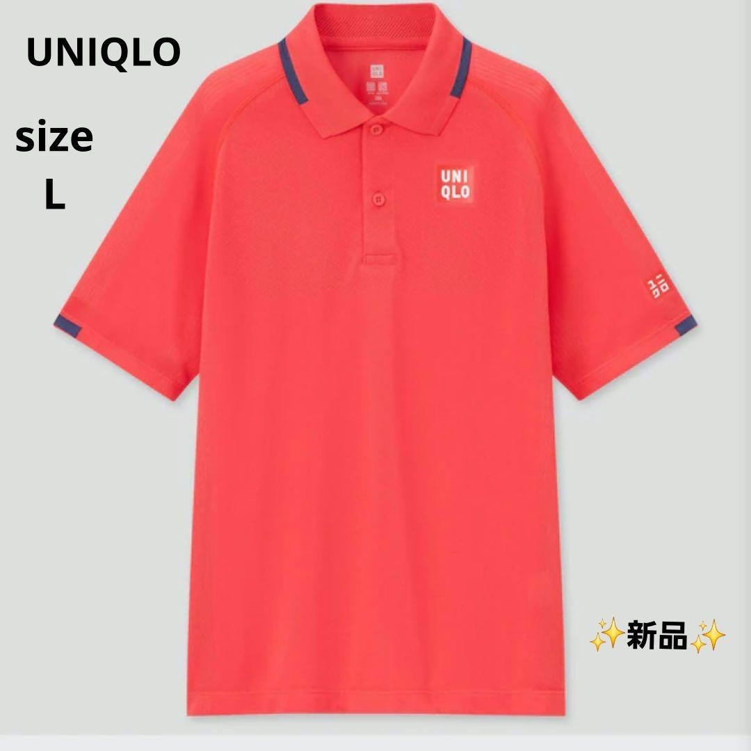 UNIQLO Roger Federer Model RF Dry EX Polo Shirt Red L Size Tokyo Olympics