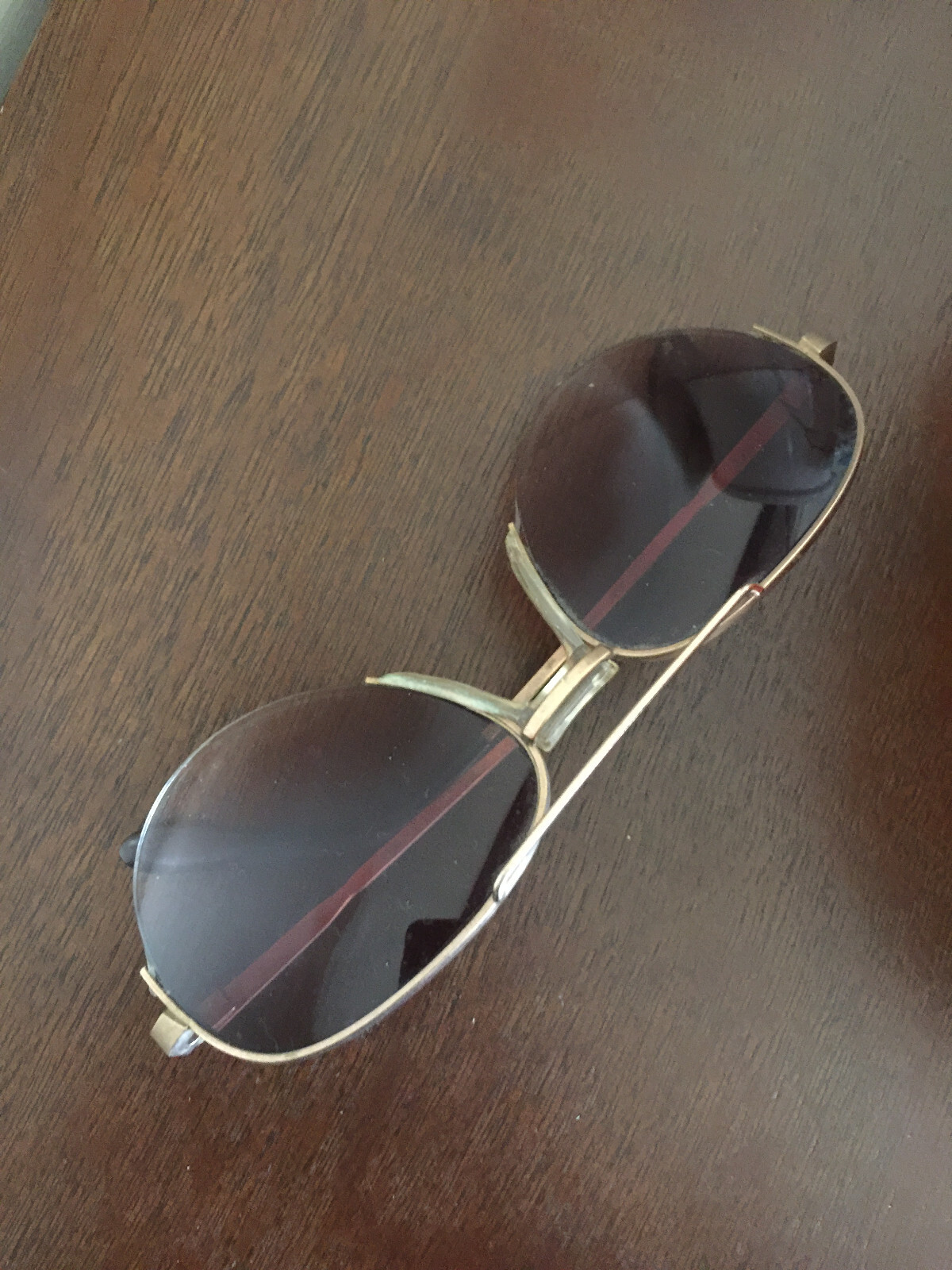 Vintage bronze Aviator Sunglasses bronze Semi-rim Frames brown lens 56[]16 135