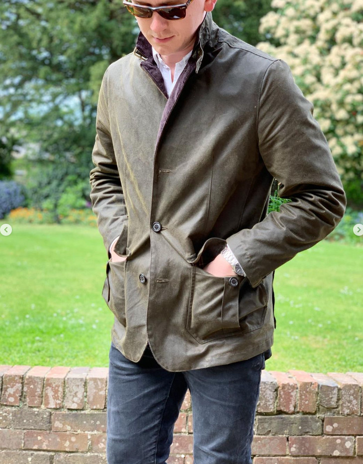 BARBOUR LUTZ Waxed Jacket Olive Rugged Sophistication MSRP$520 British Heritage