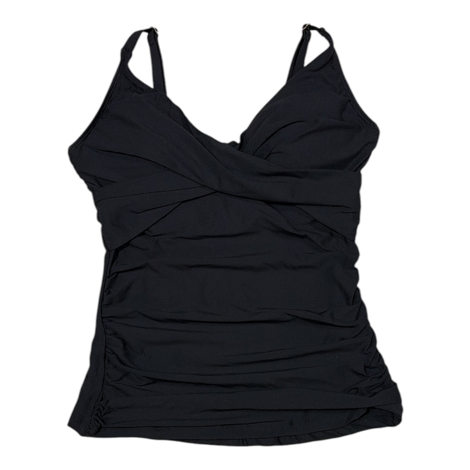 Anne Cole Women’s Limited Edition UPF 50 Tankini Top (Black, XXL)
