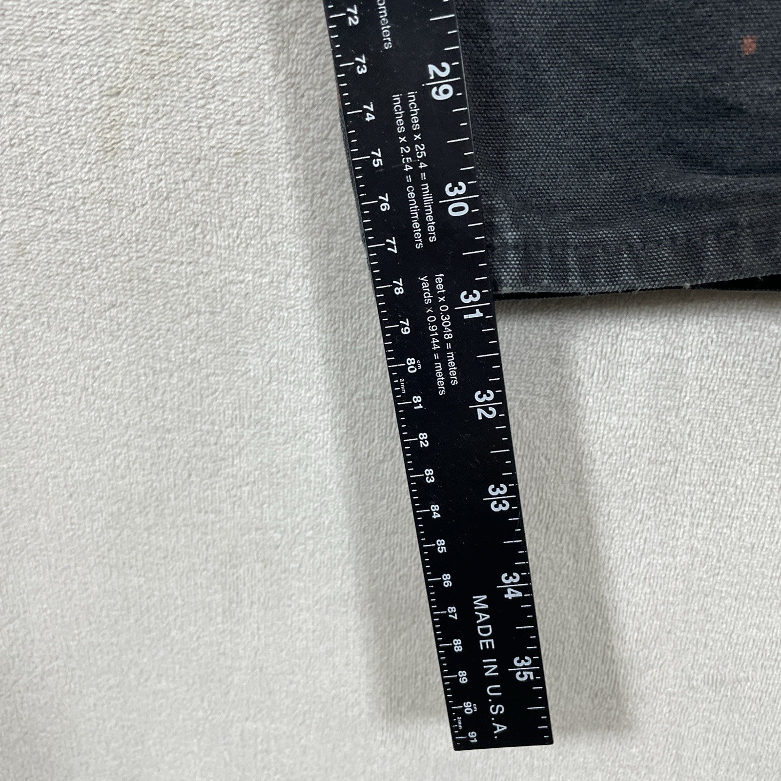 Carhartt Black Double Knee Canvas Pants Mens 34×32 (fit 32×31) B01 BLK USA Made