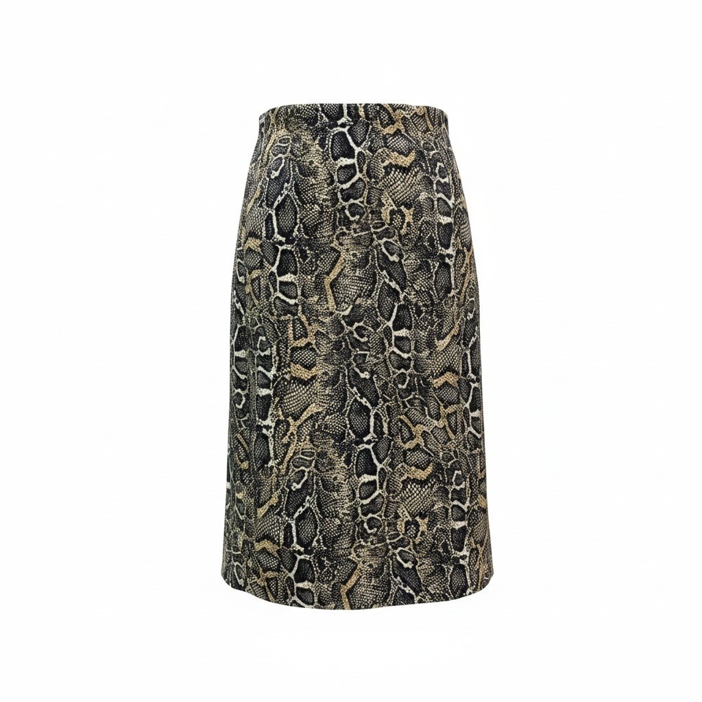 Pencil Skirt New York & Company S Women Brown Snakeskin Print Excellent Stretch