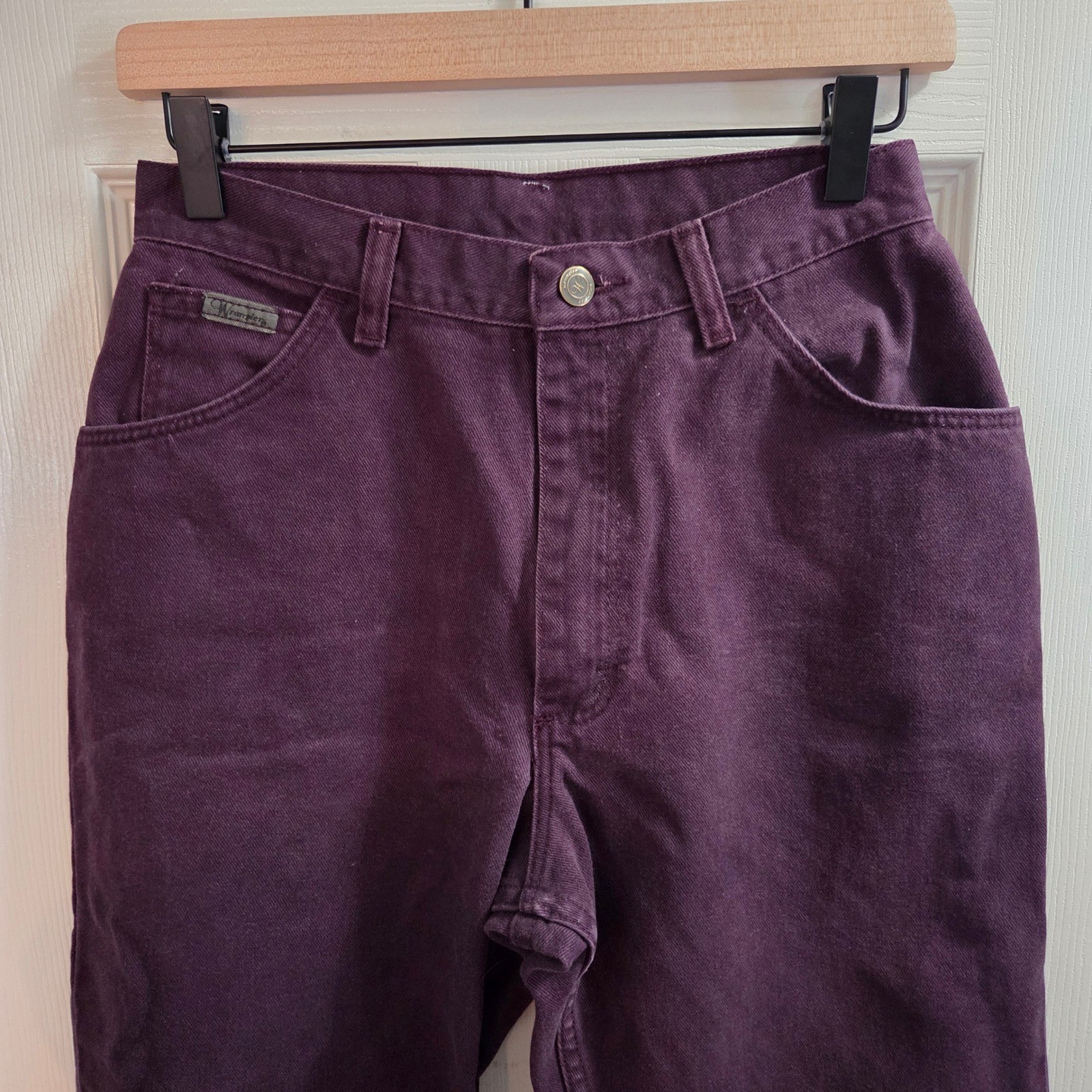 Vintage Wrangler Womens High Waisted Straight Leg Jeans Plum Denim Size 28×30