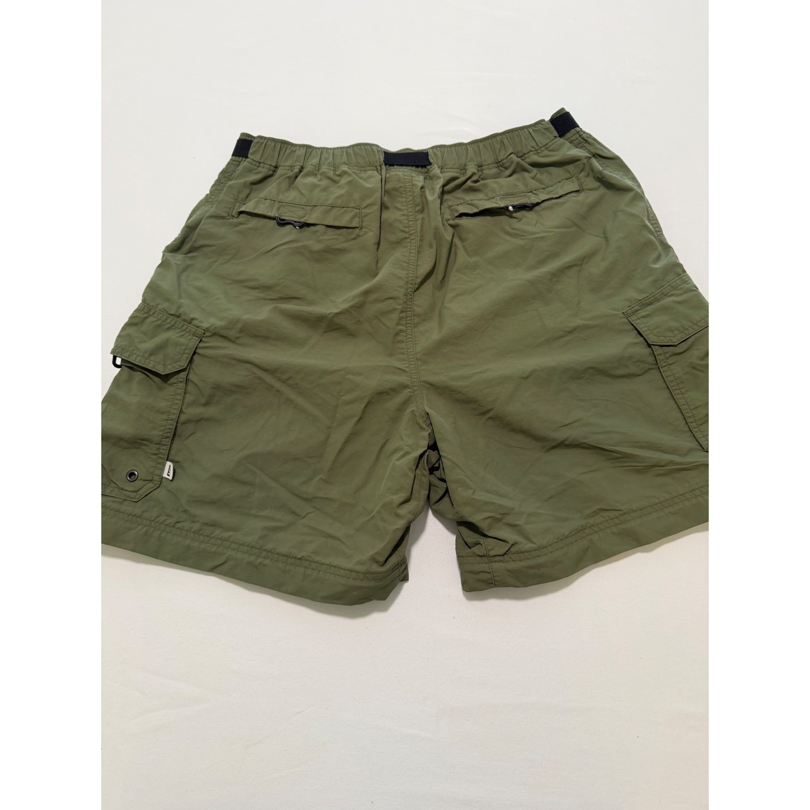 REI Sahara Cargo Shorts Mens Large Green Nylon Hiking Outdoor Belted UPF 50+
