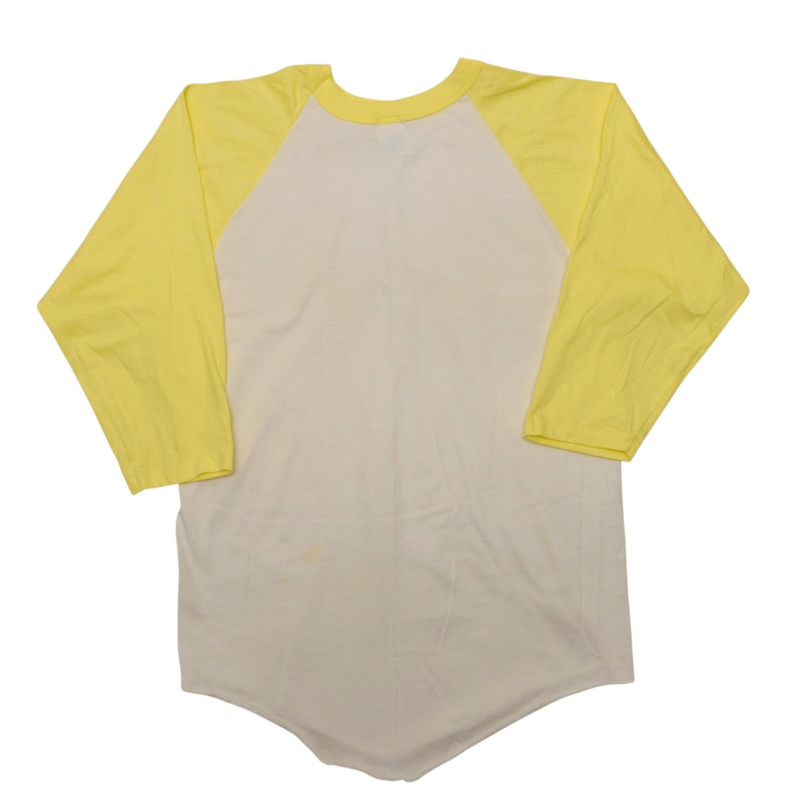 BUNDLE – VINTAGE Cal Cru NOS 80s Light Yellow Blank Baseball Tees Size M | 2-pk