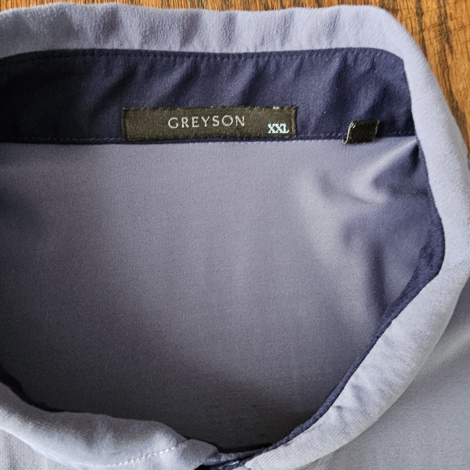 Greyson Golf Polo Shirt Men’s Nylon Stretch Grayish Blue Montclair G.C. 2XL