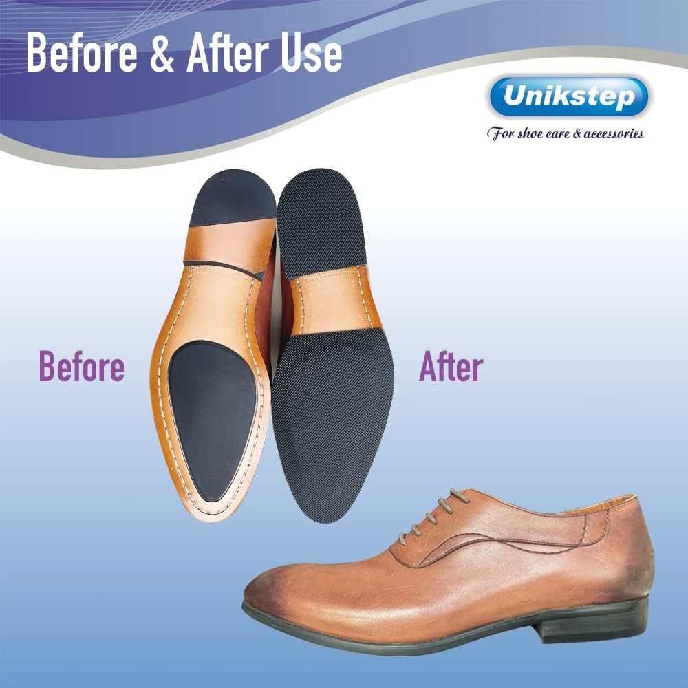 Unikstep 4 Pieces Shoe Sole Protectors, Bottom and Heel Anti Slip Black