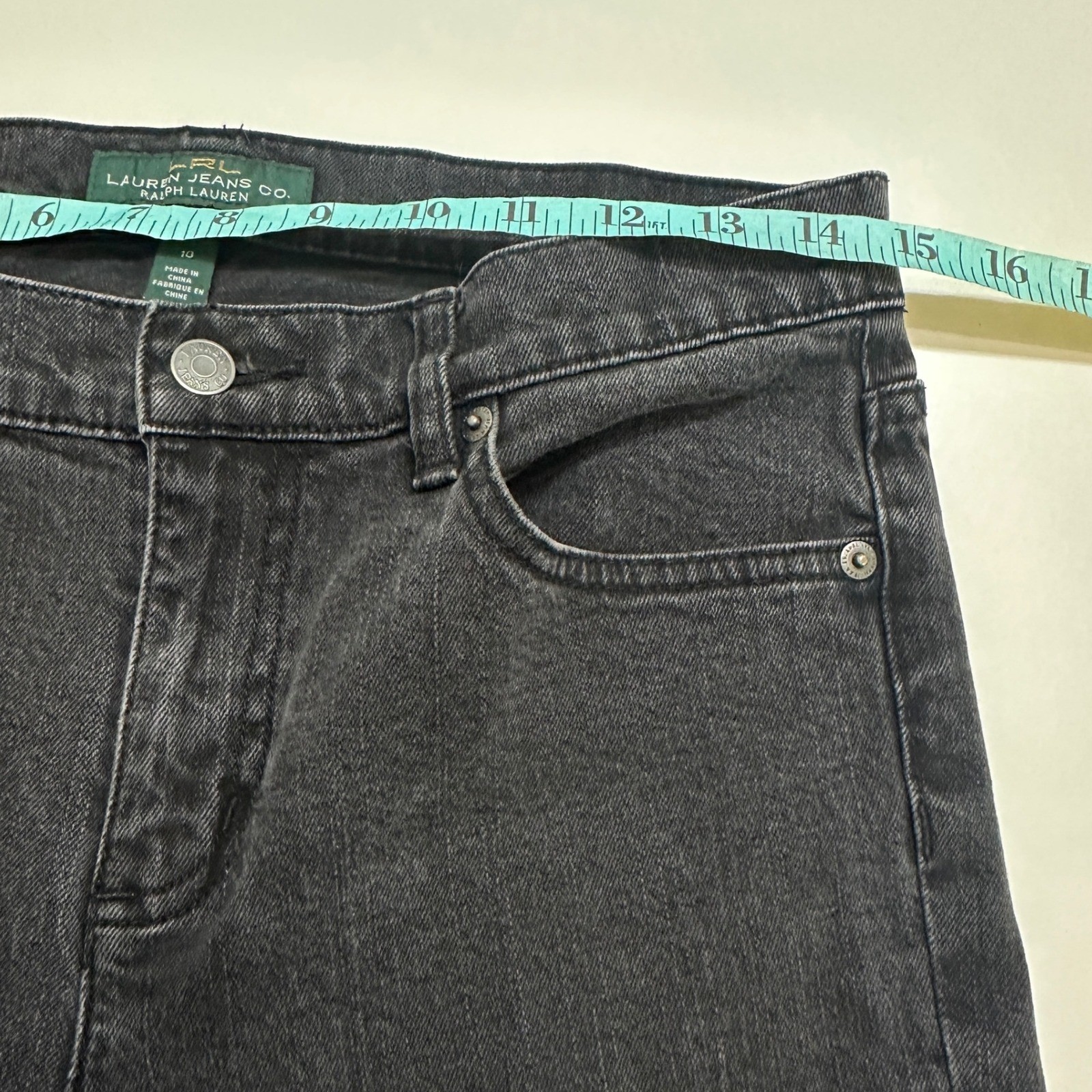 Lauren Ralph Lauren Classic Straight Leg Jeans Womens 10 Black Wash Denim Casual