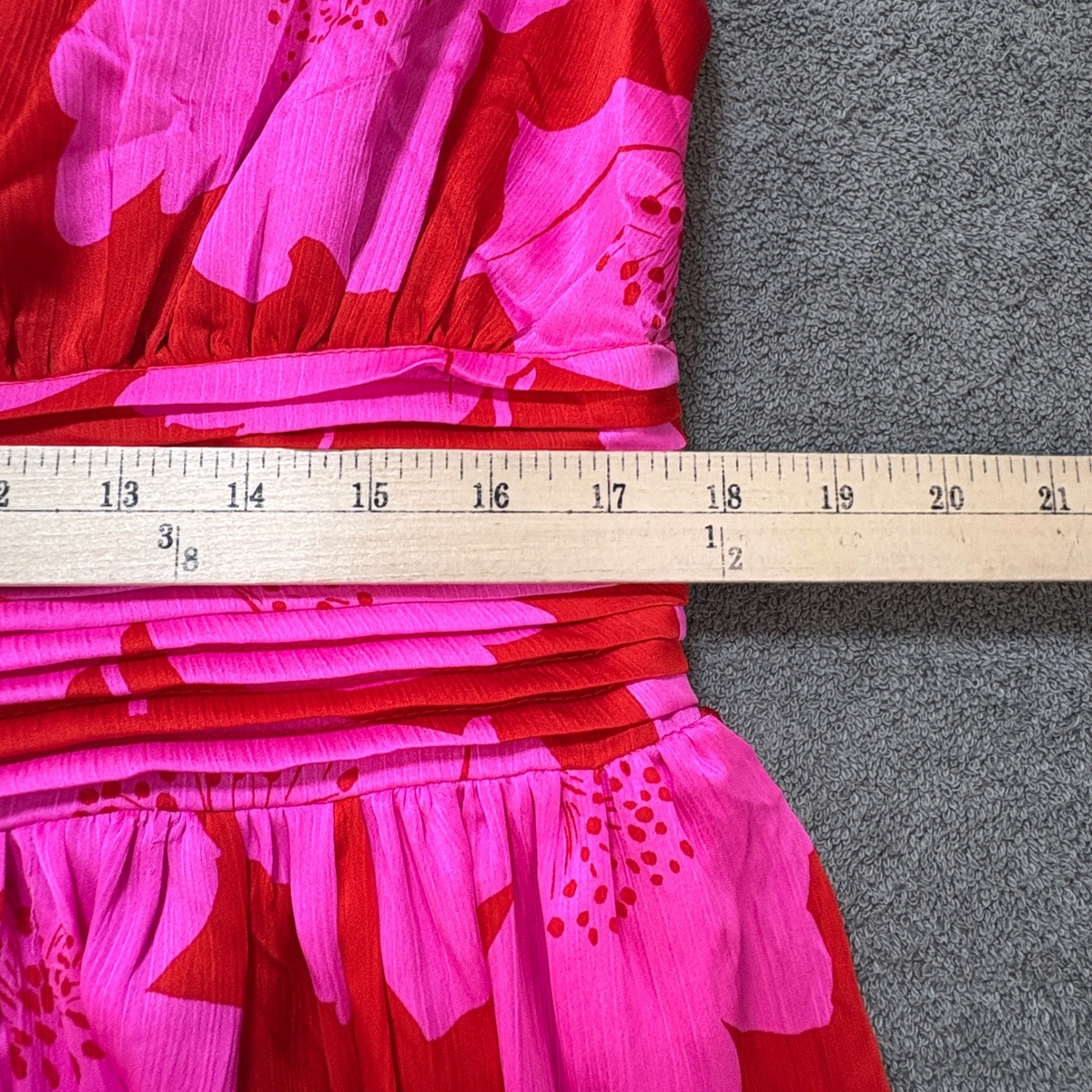 Sugarlips Dress Womens 1X Red Pink Floral Maxi Sleeveless V-Neck Wedding Boho