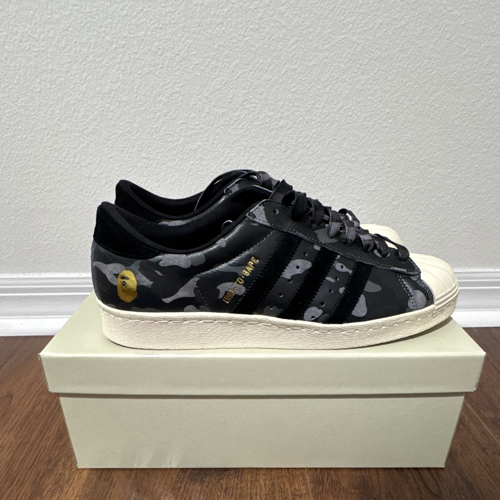 adidas Superstar 80V UNDFTD x BAPE Black Camo Sneaker S74774/ US Men 9.5