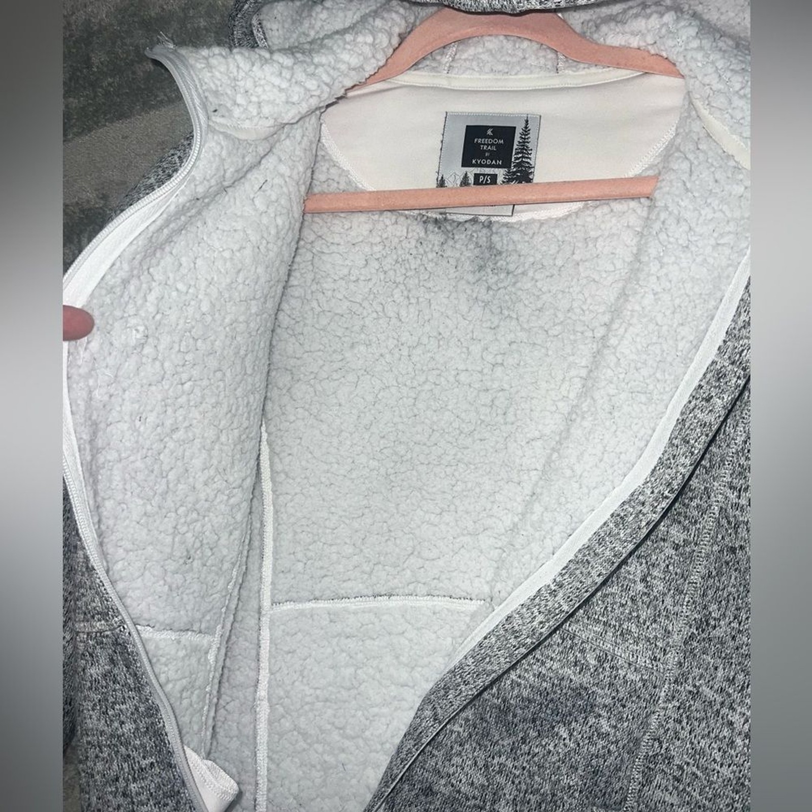 Kyodan Freedom Trail Sherpa Lined Hoodie Jacket Gray Full Zip Women’s P/S