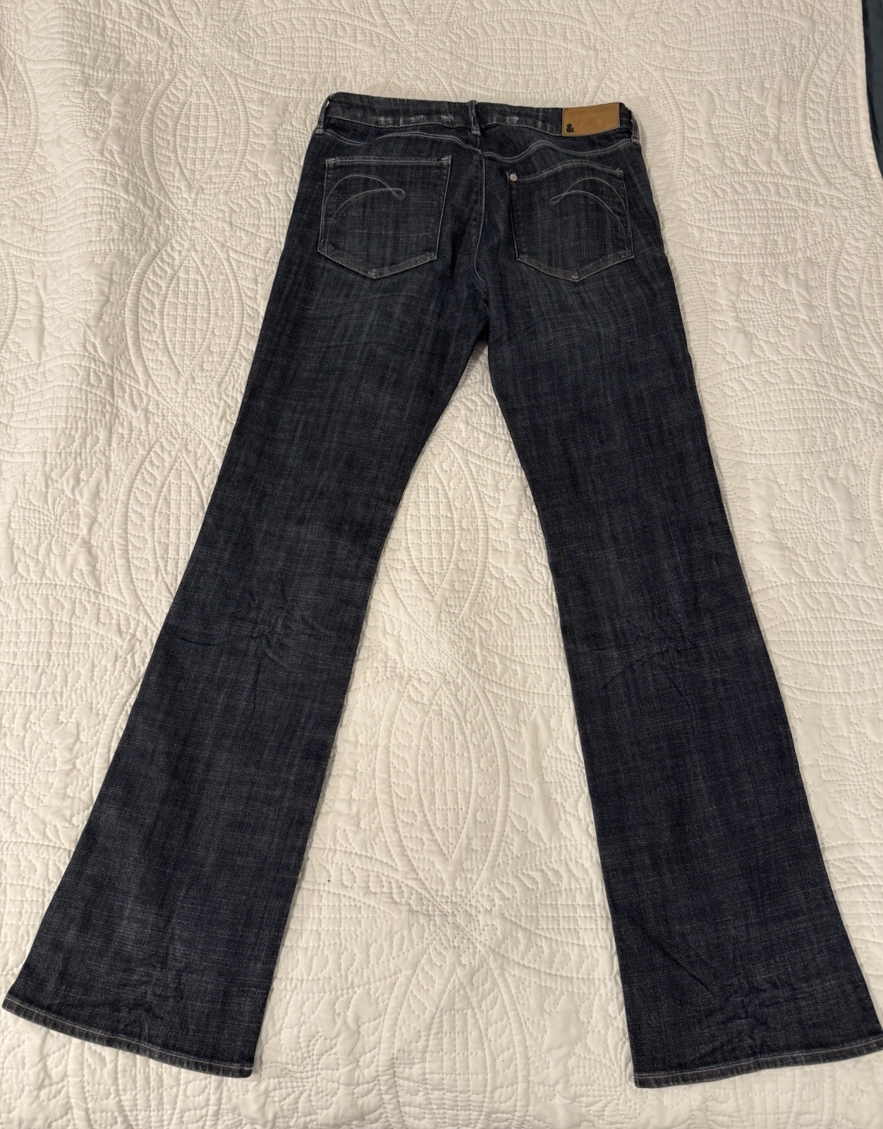 H&M Women’s Blue Denim Bootcut Regular Fit 28×32 Regular Rise Dark Wash 5-Pocket