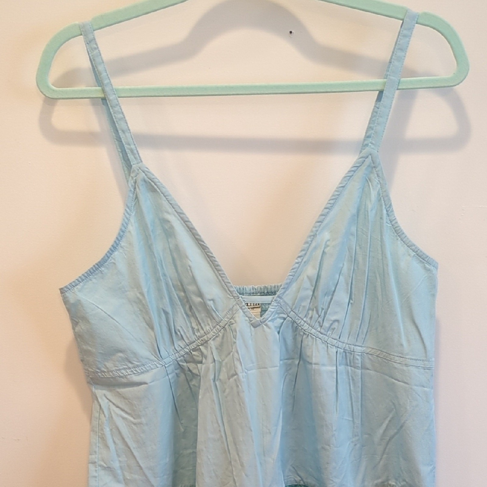 Coastal Boho Beach Resort A.N.A Blue Teal Cotton Maxi Sundress Cover-Up Large