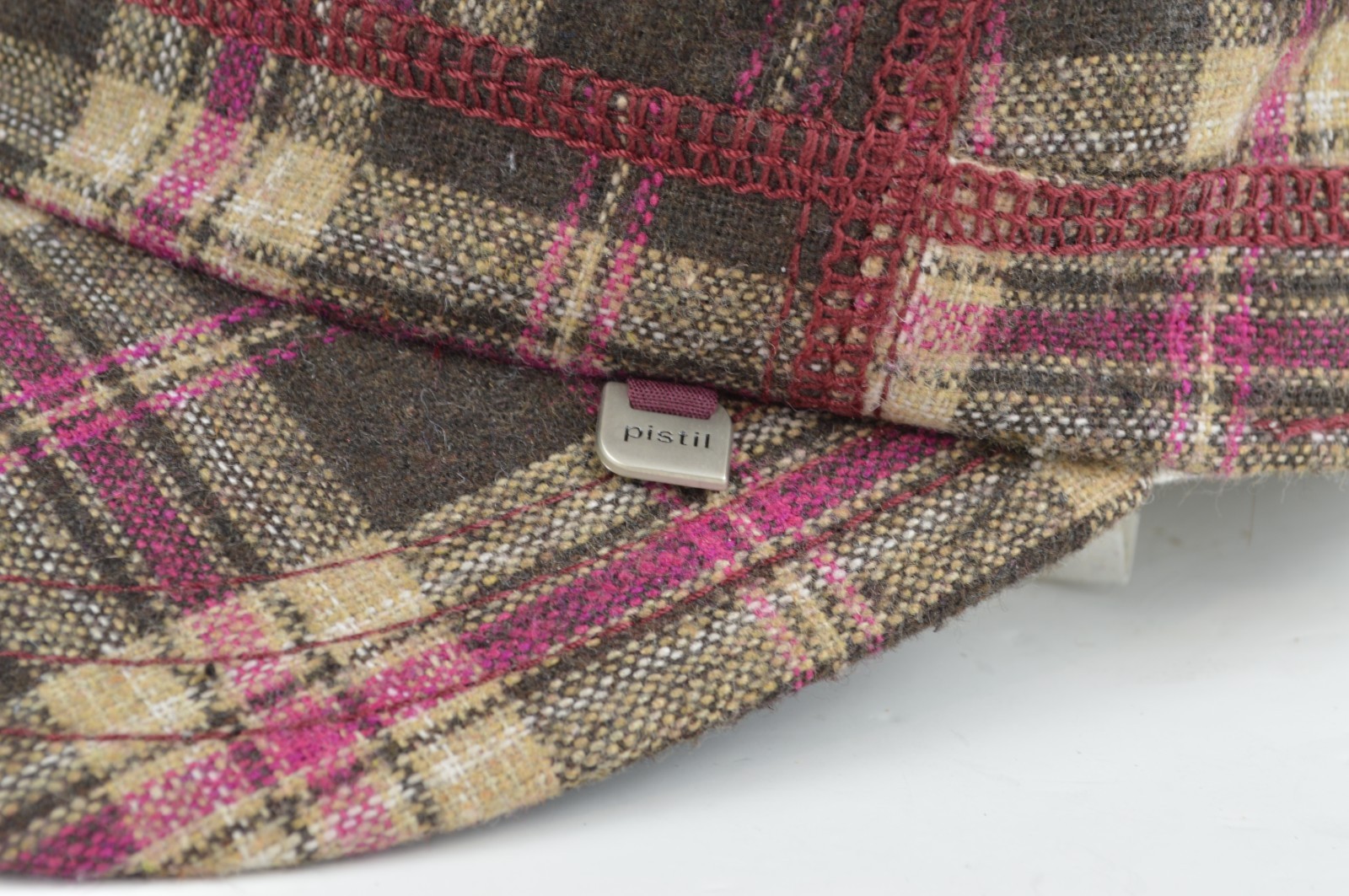 Pistil Plaid Brown Pink Tweed Flapper Womens Hat Size Adjustable NWOT New