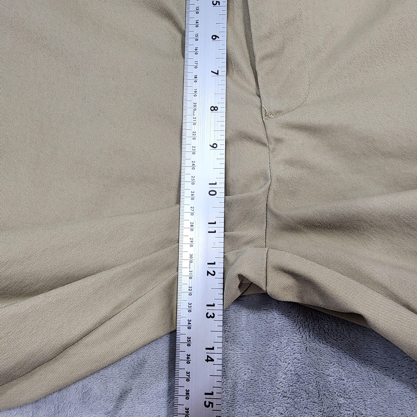 George Pants Mens 46×30 Beige Flat Front Chino Tapered Stretch Office Casual