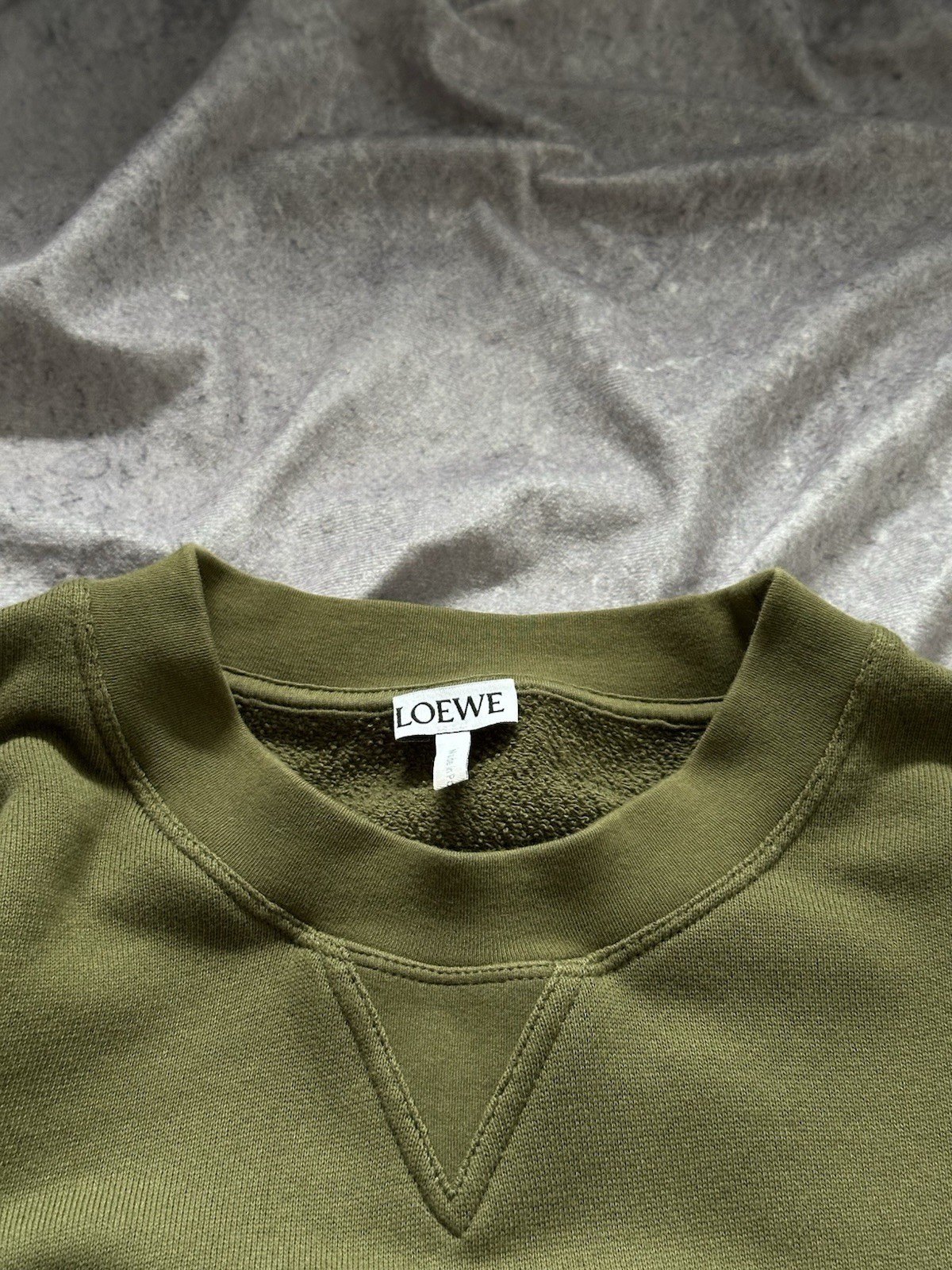 Loewe Slim Fit Anagram Flowers Logo Embroidered Cotton Sweatshirt Green Size S