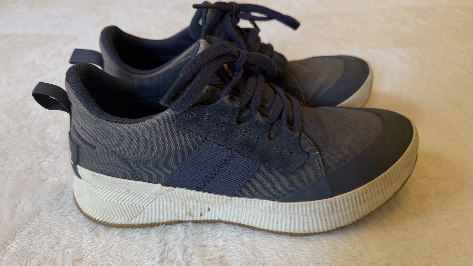 SOREL canvas Blue/Gray distressed casual workwear sneakers lace up shoes 8.5