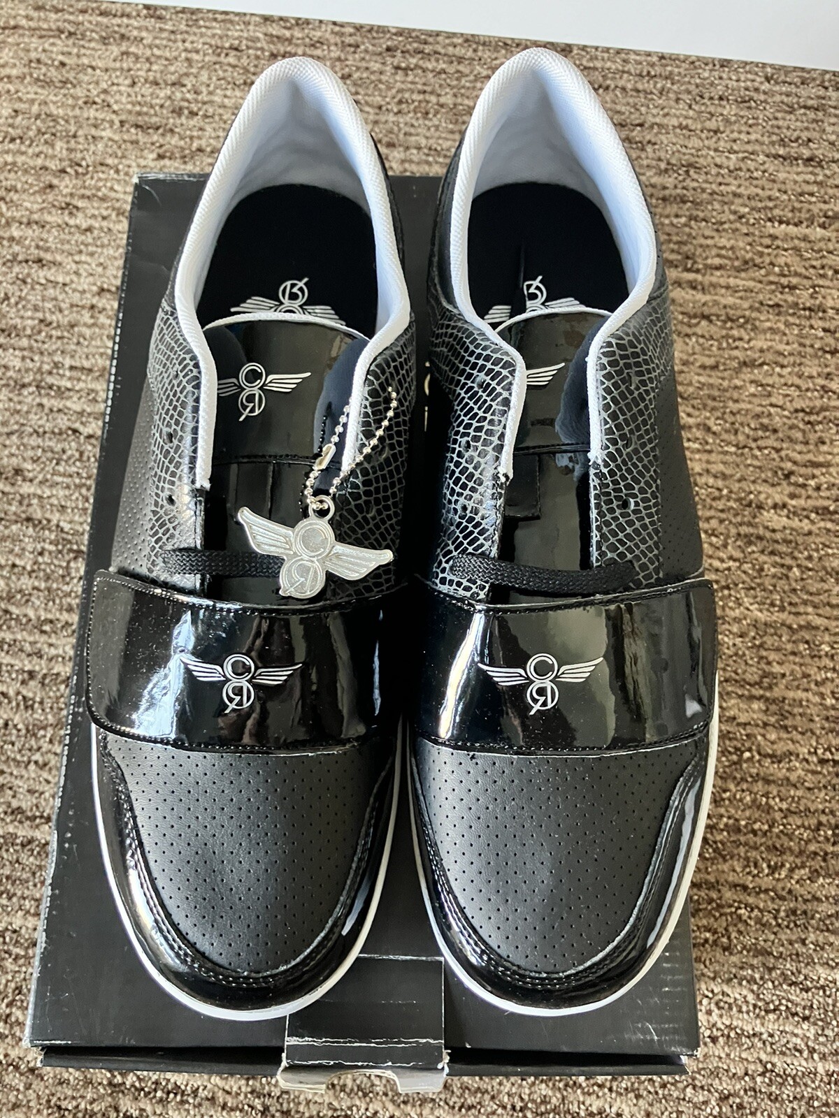 Creative Recreation Cesario Lo Black Patent Snake Sz 11.5 CR4LO-37 New