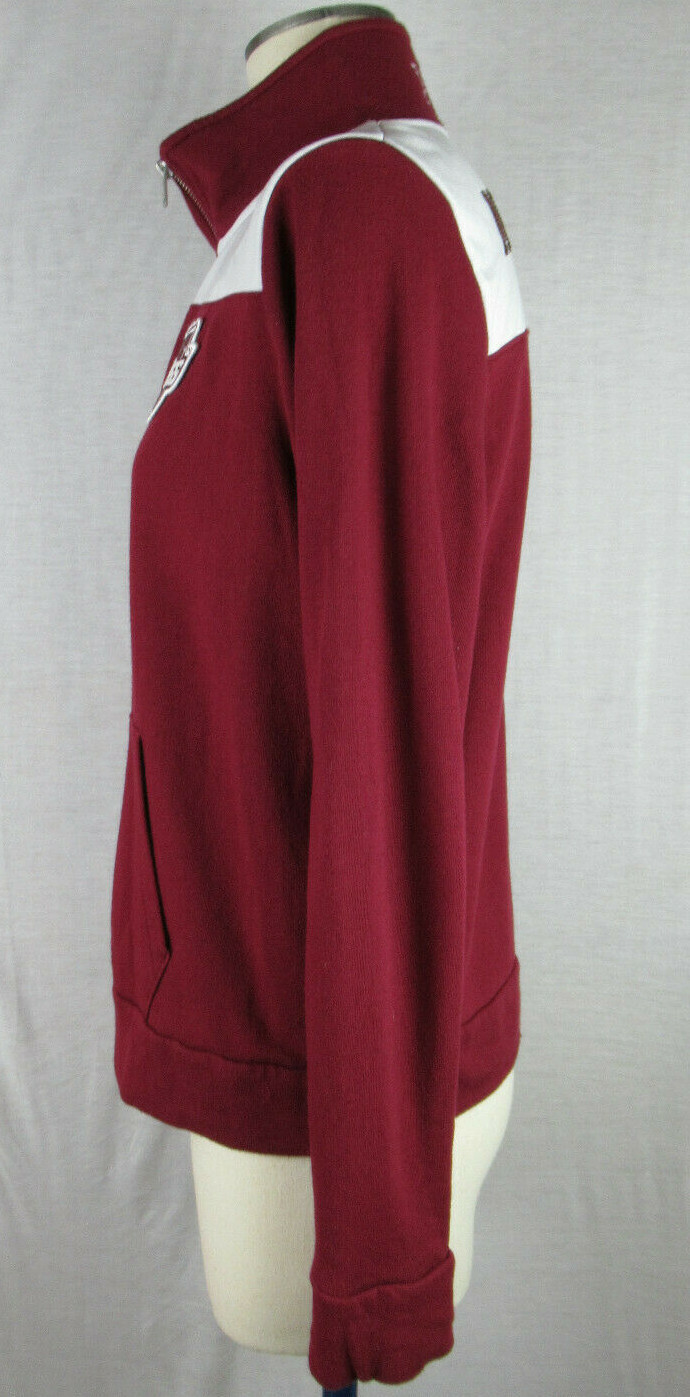 VS Victorias Secret Pink UMass College Bling Sweatshirt Half Zip M Medium EUC