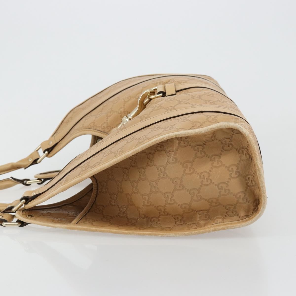 GUCCI GG Canvas Guccissima Jackie Bag Leather Gold Beige 203494 Auth ep14099