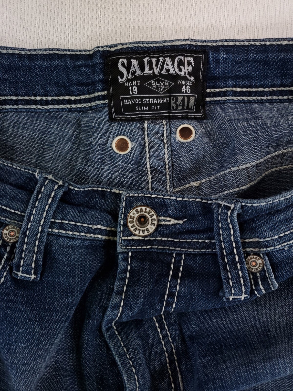 Salvage BKE Buckle Havoc Straight Jeans Distressed Mens 34×33