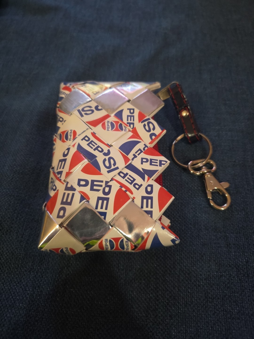 Pepsi Branded NAHUI OLLIN Candy Wrapper Coin Purse Red White Blue handmade Small