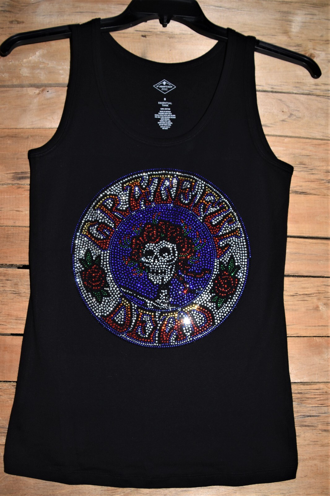 Grateful Dead rhinestone bling shirt tank XS S M L XL XXL 1X 2X 3X 4X5X