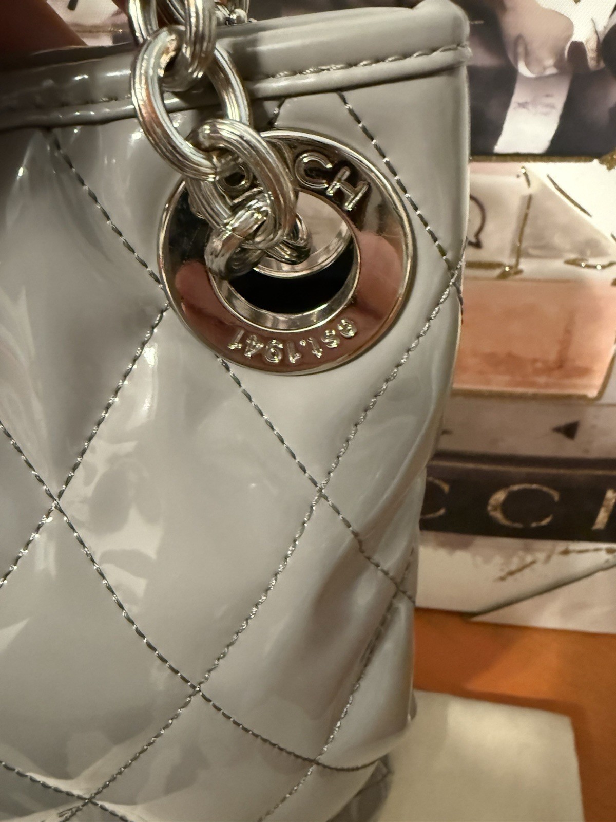 Coach Poppy Liquid Gloss 2 Way Bag with Dustbag