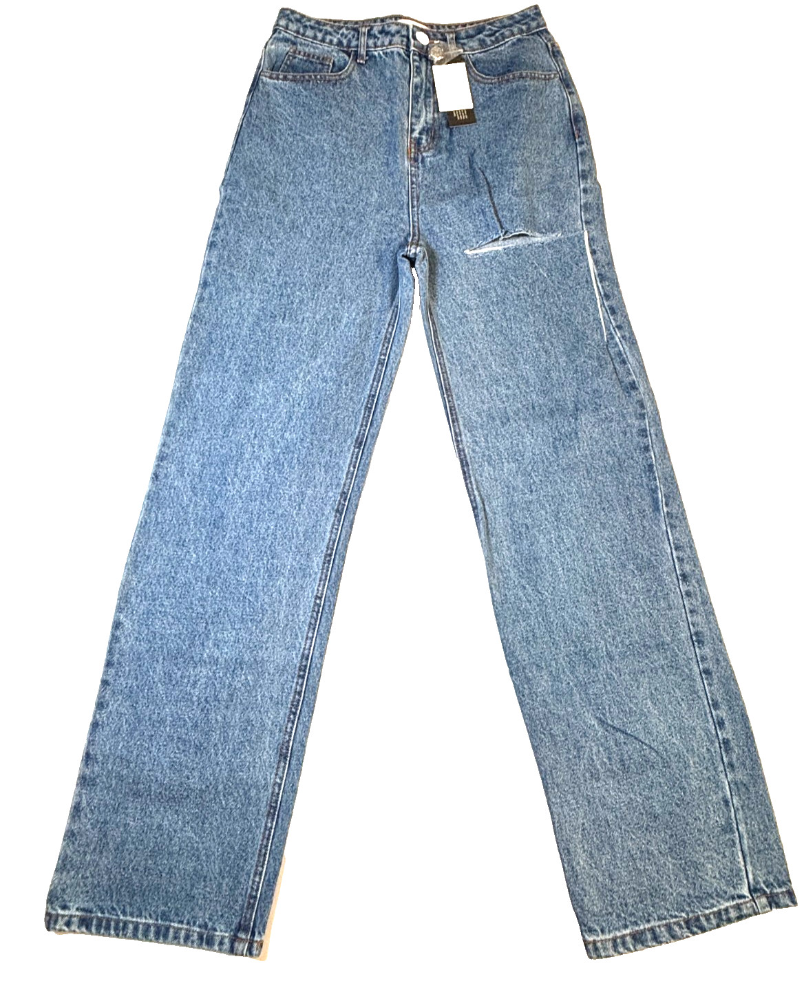 Ripped High-Waist Straight Jeans Women’s Medium 28-inch Waist Idem Ditto Jeans