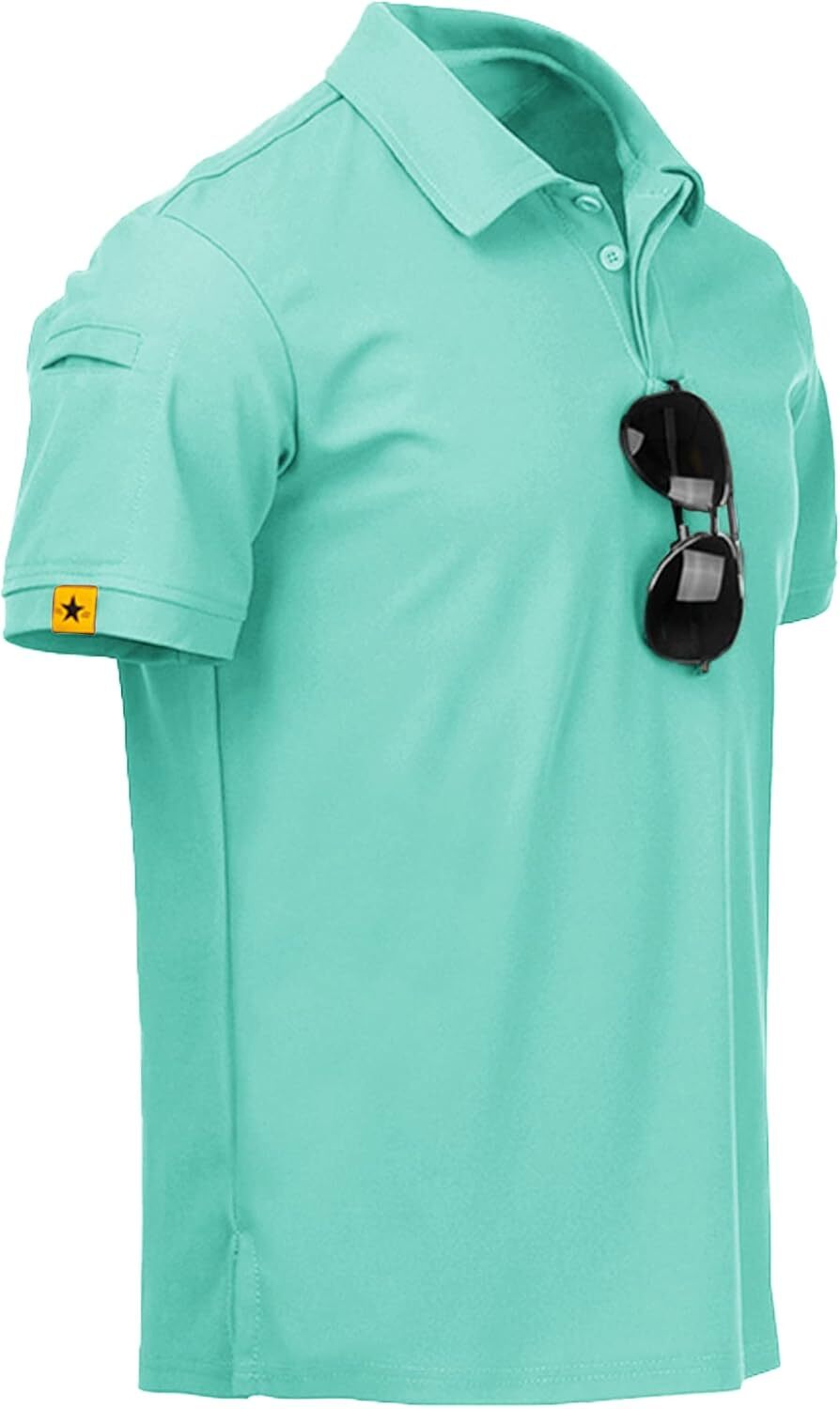 Performance Short Sleeve Polo Shirt for Men Athletic Golf Casual Lightweight