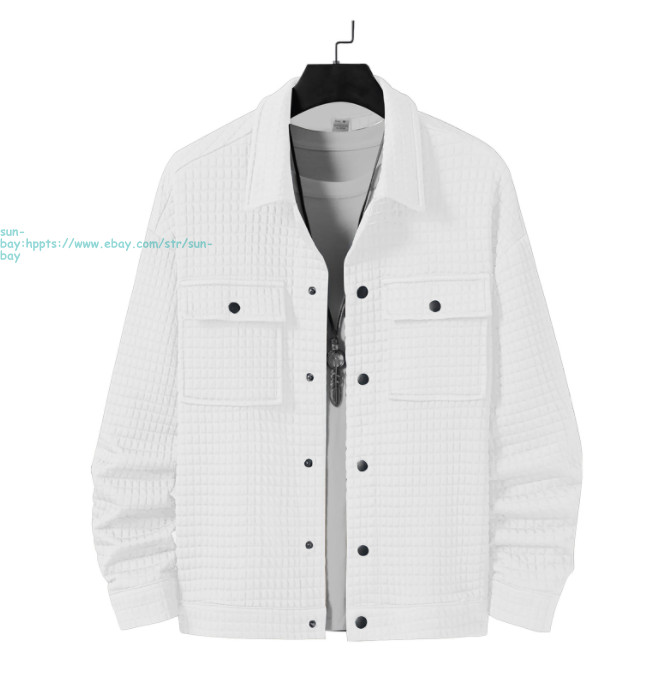 Men’s Button Down Jacket Causal Long Sleeve LightWeight Coats with Flap Pockets