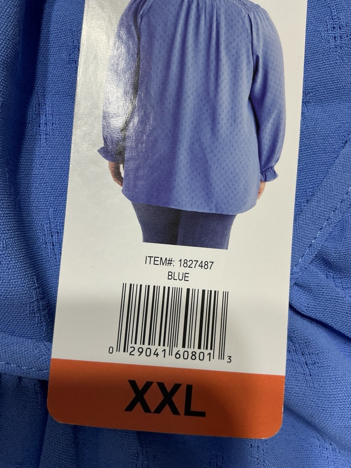 Jessica Simpson Blue Ruched Long Sleeve Round Neck Blouse Women’s XXL
