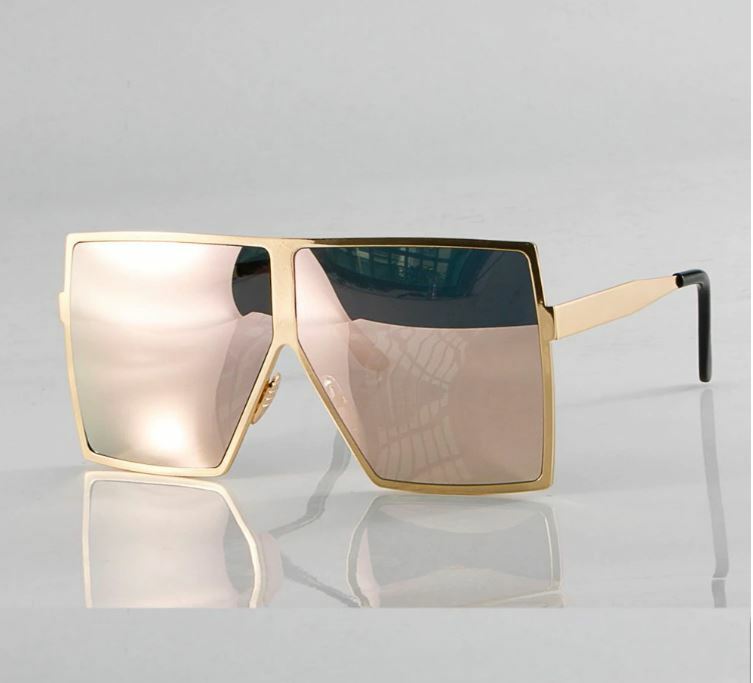 Sunglasses Flat Top Huge Big Oversized XXL Square Women “Lauren” Mirror SHADES