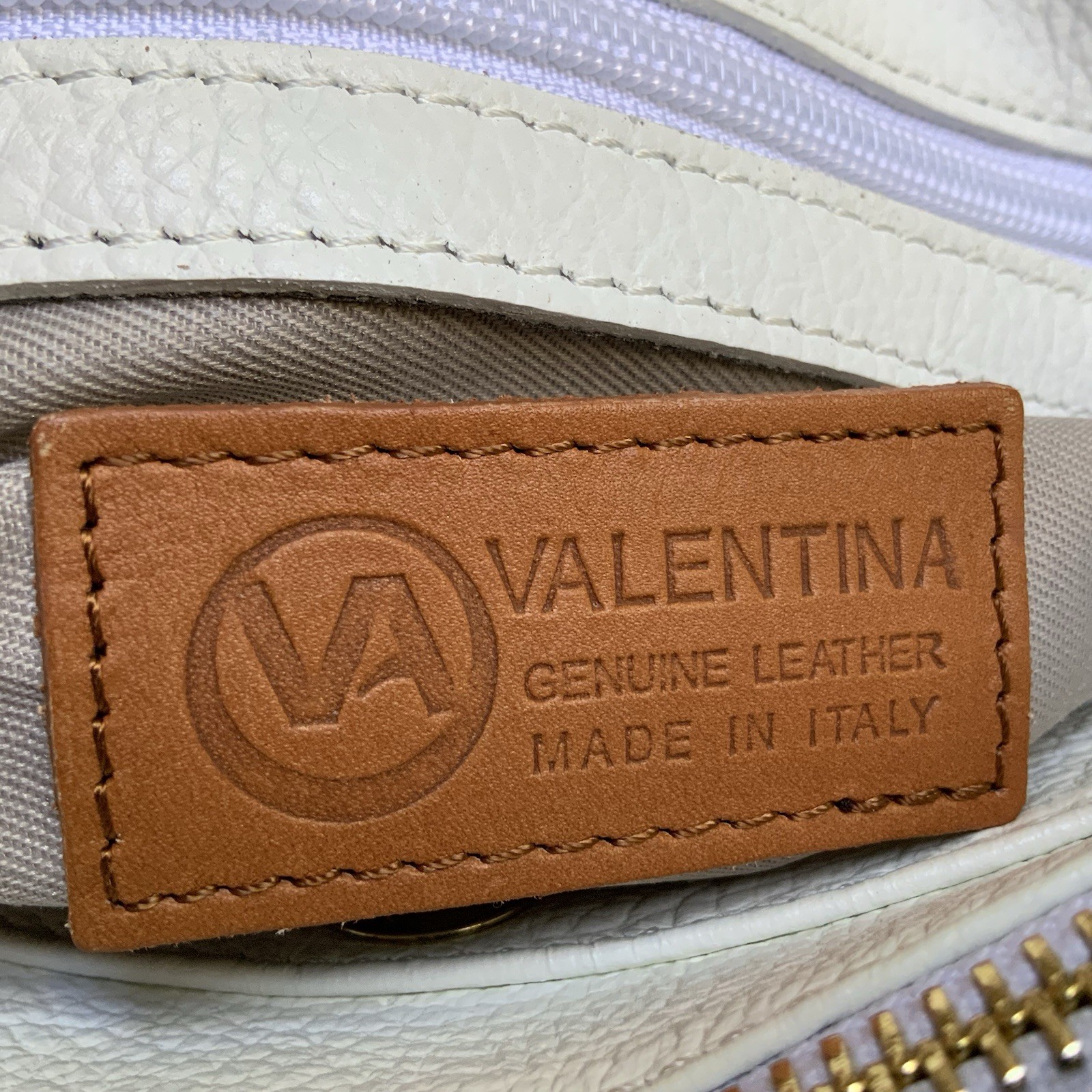 New Valentina Hand Painted Leather Crossbody Bag Floral Ivory Brown Italy