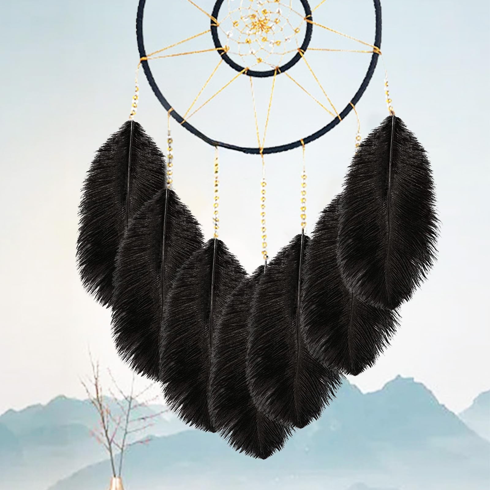 Rgontar 10-12 inches Black Ostrich Feather,Large Natural Ostrich,Plumas para …