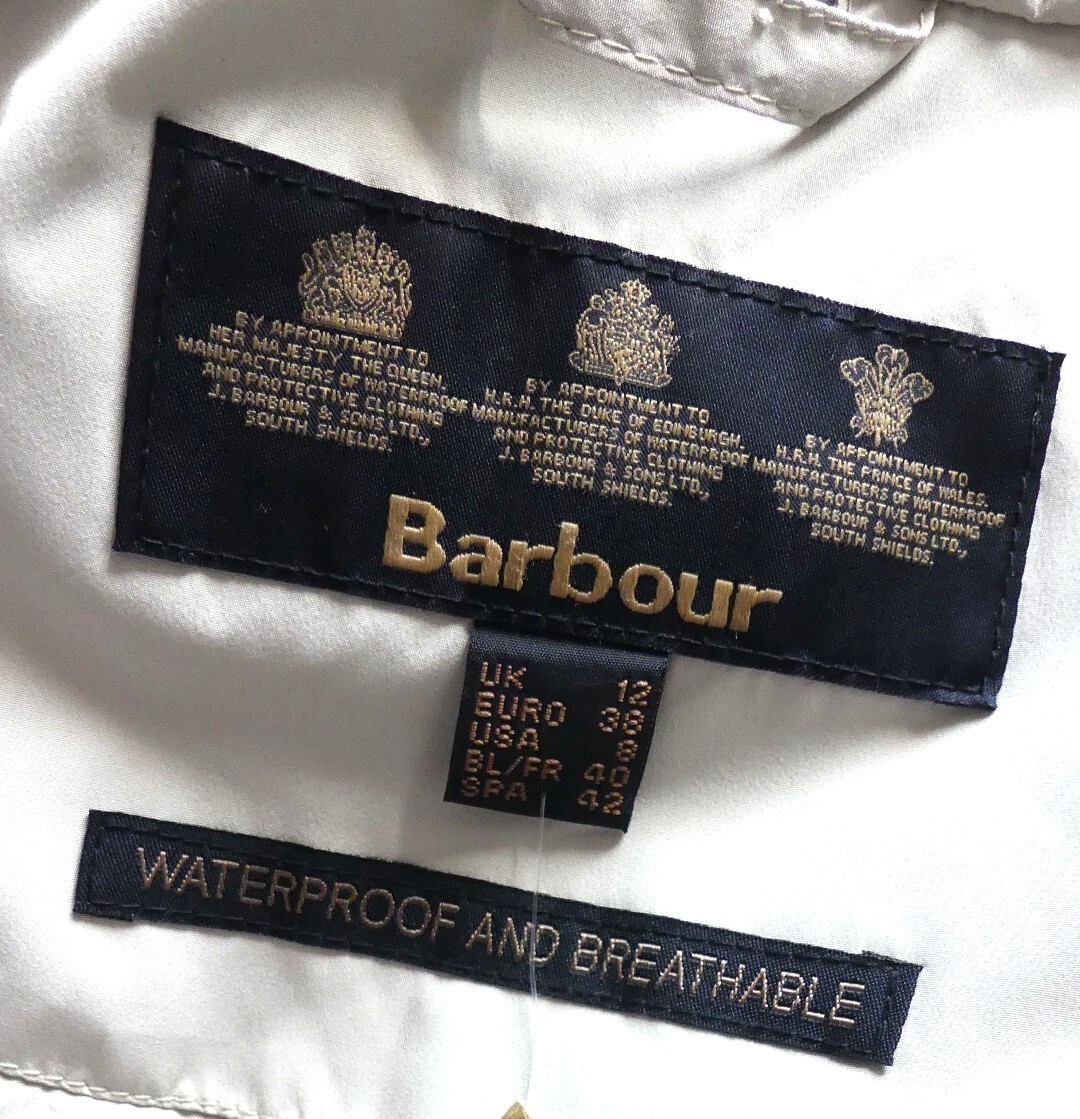 Barbour Rain Trench Coat Waterproof Featherweight Valerie Short US Size 8 Lt Tan