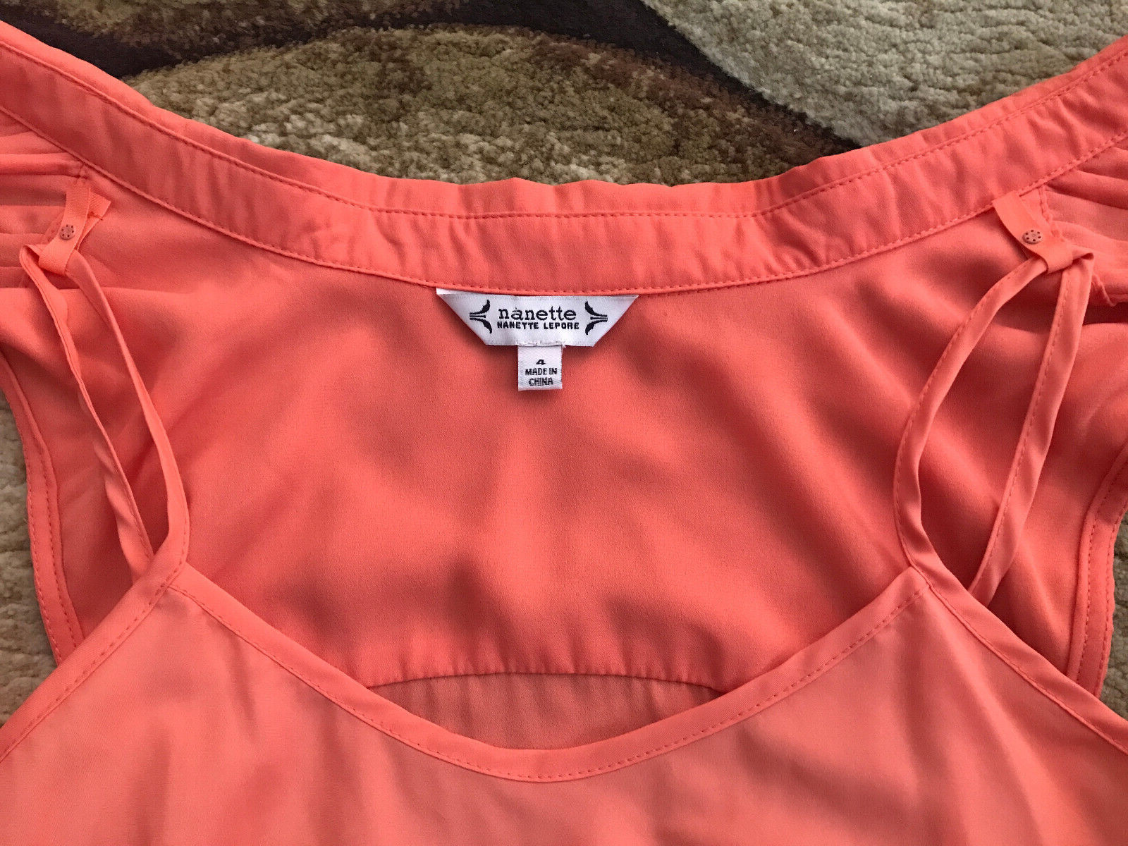 Nanette Lepore Sleeveless Summer Dress Womens Size 4 Coral Orange NWT $128.00