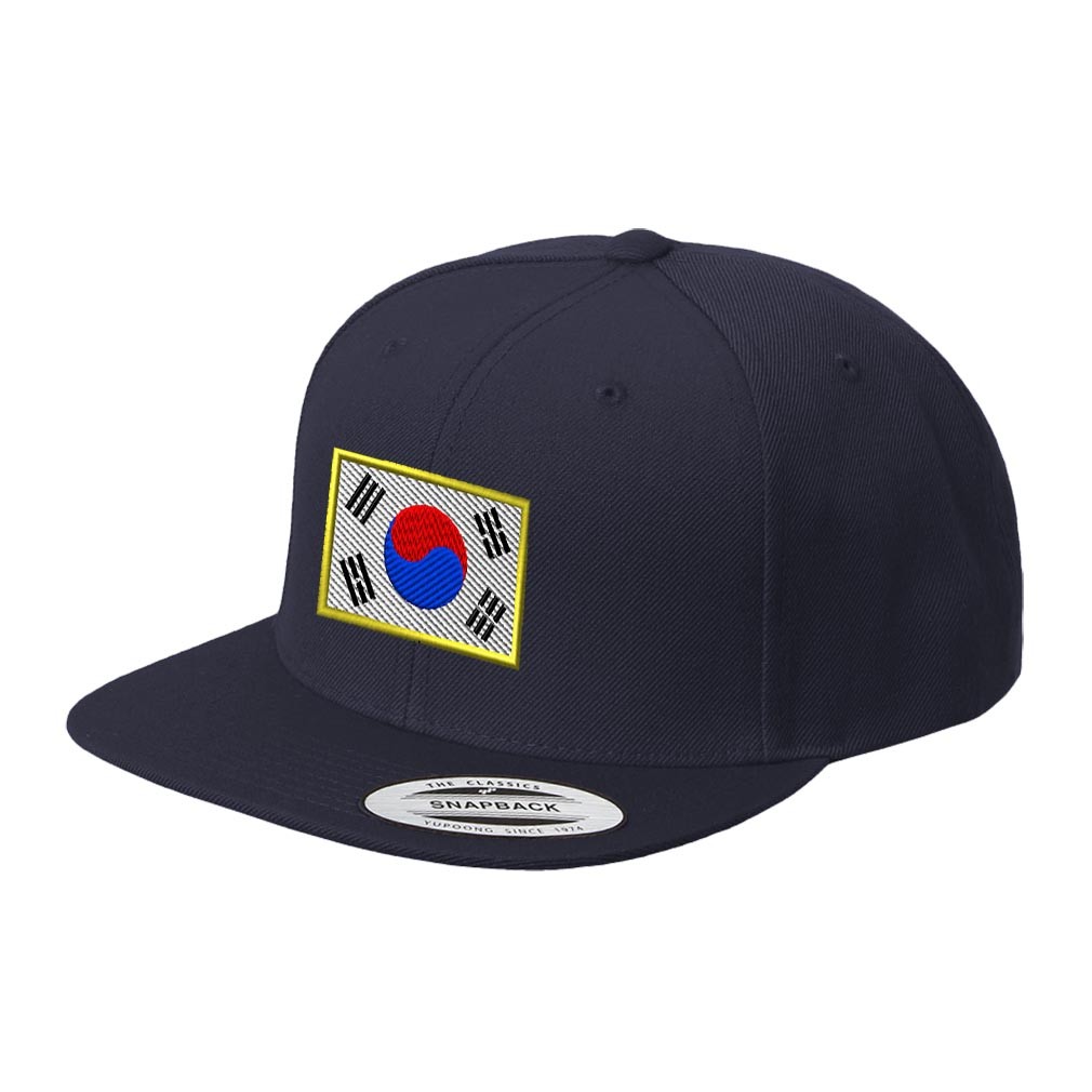 South Korea Embroidered Flat Visor Snapback Hat