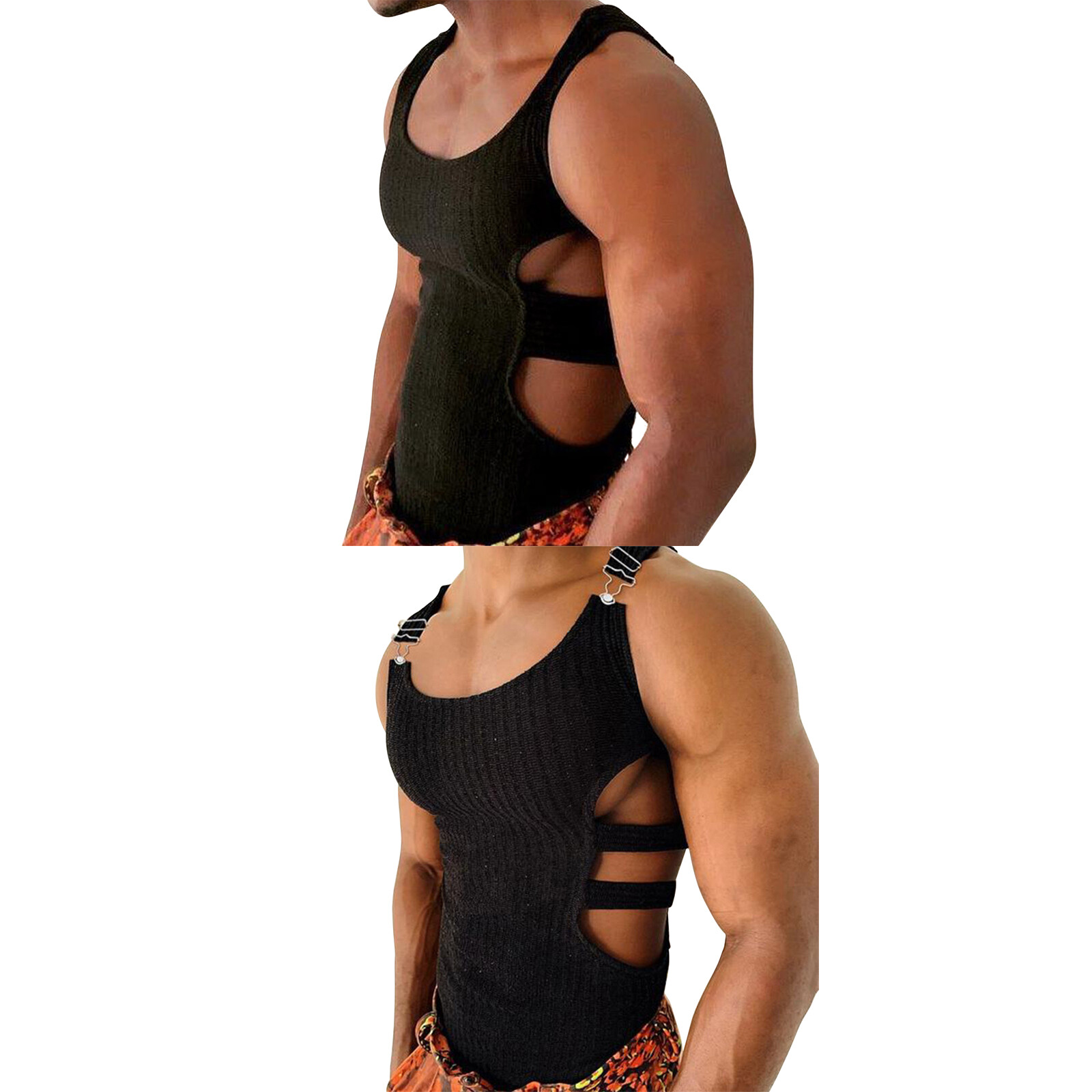 Mens Muscle Vest Hollow Out Gym Fitness Tank Top Sleeveless Bodybuilding T-shirt