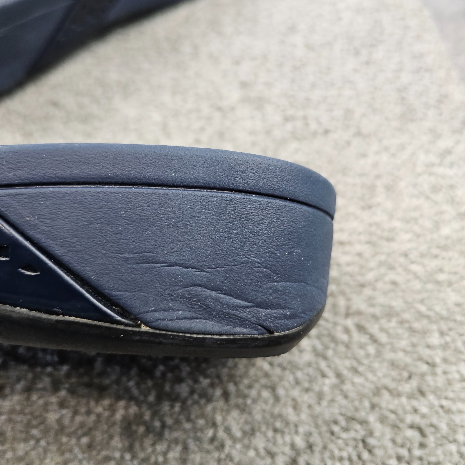 Vionic Zuma Sandals Blue Leather Wedge Women’s Size 9 WIDE Orthopedic Flip-Flops