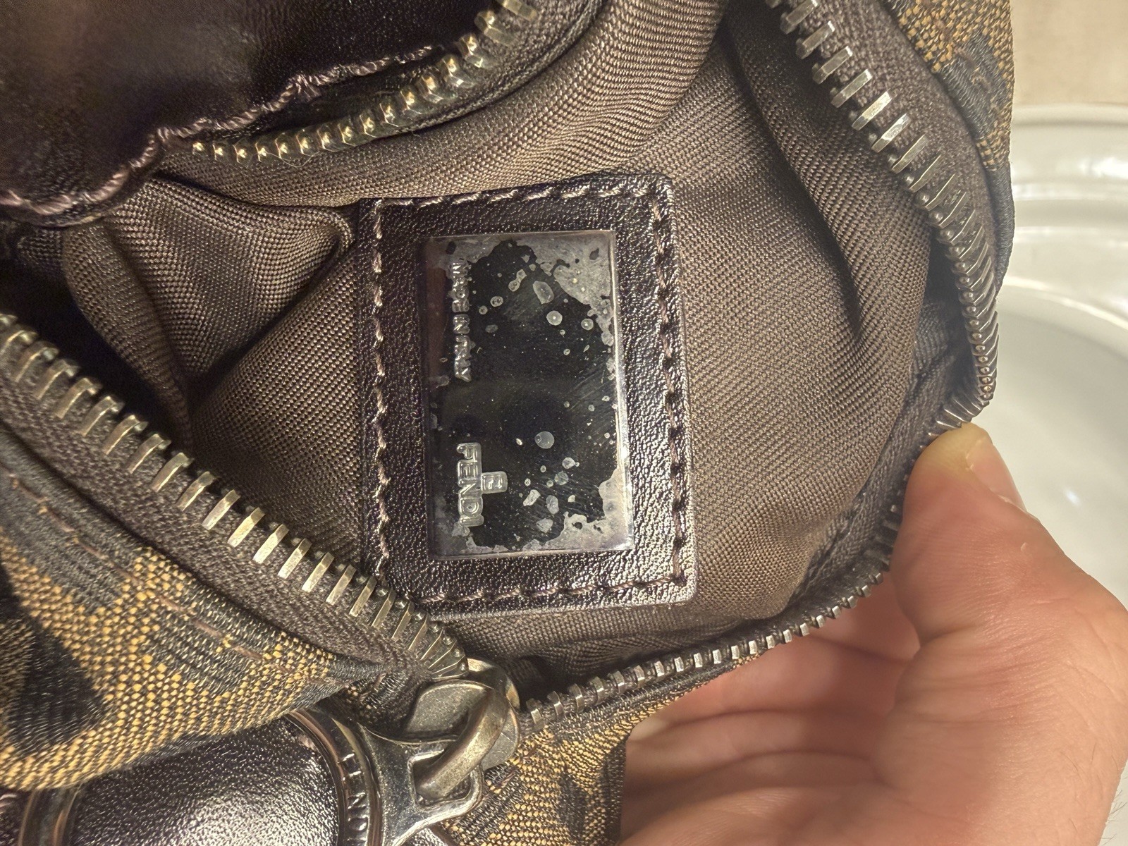 Fendi Zucca Y2K era Hobo Shoulder Bag early 2000s model