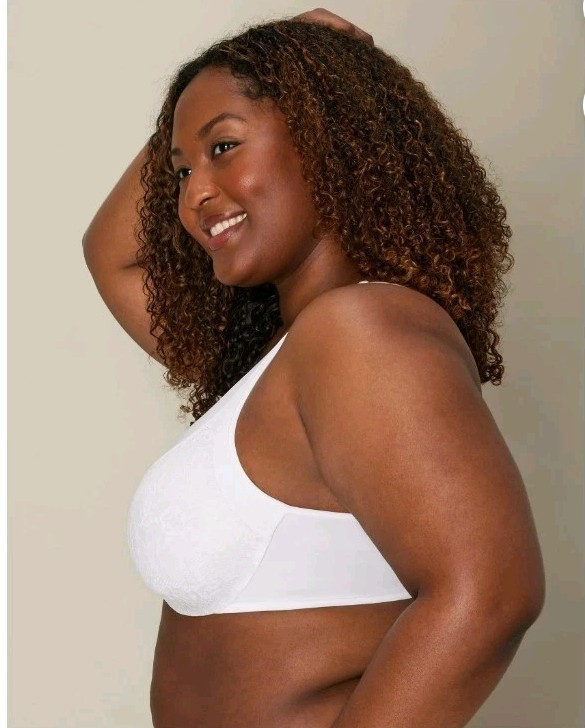 Playtex Secrets Ultra Soft No Poke Dreamwire Underwire Bra 44DDD White Lace 4833